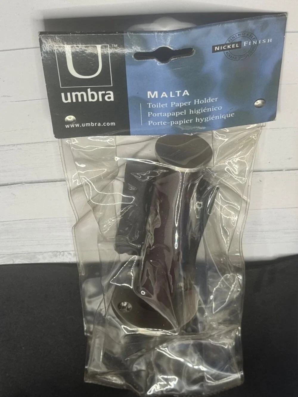 Umbra Malta Toilet Paper Holder Nickel Finish Wall Mount Bath Accessory